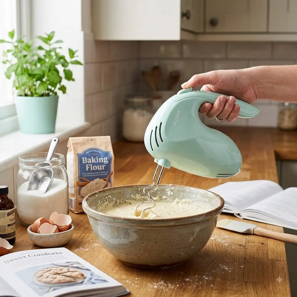 Kodio hand mixer in kitchen use