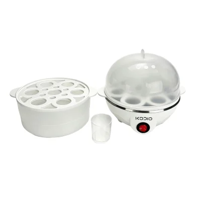 CD-EC101A electric egg maker showcasing the steaming accessories and included measuring cup
