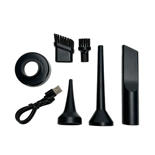 cd-vc201-vacuum-cleaner-accessories-nozzles CD-VC201 mini vacuum complete accessory kit with 6 interchangeable nozzles and Type-C charging cable.