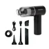 CD-VC203 portable vacuum cleaner displayed with 6 interchangeable nozzles and Type-C charging cable.